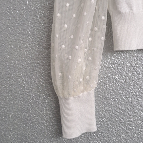 Forever 21 Knit Blouse With Swiss Dots - Picture 3 of 5